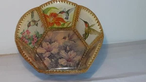 Lena Liu Vintage Handmade Crochet Hummingbird Storage Basket 3.5"x7.5" - Picture 1 of 10