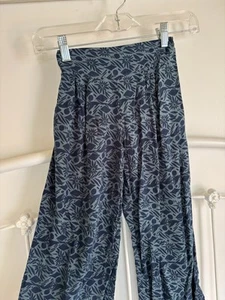 Girls joyous And Free Palazzo Pants Blue Floral Size 6 - Picture 1 of 7