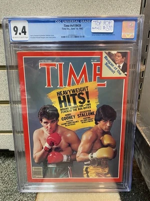 Gerry Cooney & Sylvester Stallone Time Magazine CGC 9.4 Newsstand 6/14/1982 - Image 1 of 4