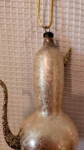 Vintage mundgeblasene weiße Teekanne Weihnachtsschmuck   - Bild 1 von 12