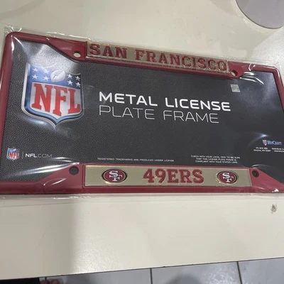Marco de placa láser de metal de los San Francisco 49ers con licencia producto NFL regalo Foto 1 de 3
