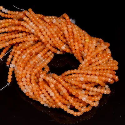 Натуральный оранжевый авантюрин драгоценных камней круглый гладкий бисер 4 x 4,5 мм прядь 15 «AB-601 - Изображение 1 из 3