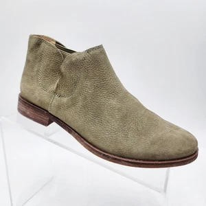 Splendid Womens Size 7.5 Olive Green Nubuck Leather Ankle Booties Boots Low Heel - Picture 1 of 7