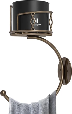 Старинный бронзовый ручной держатель полотенца для ванной стены, металлический прочный настенный - Изображение 1 из 4