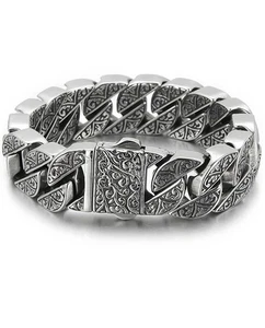 Italian Real Men Heavy S925 Sterling Silver Bracelets, Unique Luxury Vintage ... - Picture 1 of 7