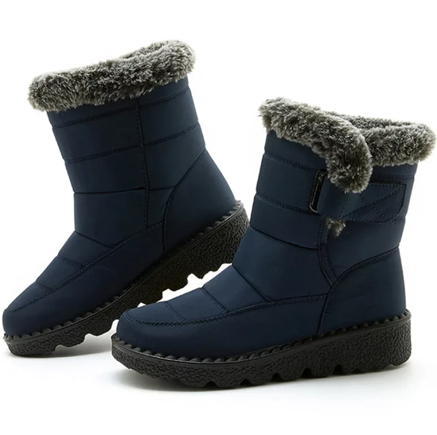 Mujeres Impermeables Invierno Botas para Nieve Cálidas Felpa Forradas Antideslizantes Zapatos al Tobillo Foto 1 de 4