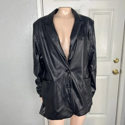 Joie女式夹克大号人造皮革纽扣外套设计师UU22 — 第 1/4 张图片