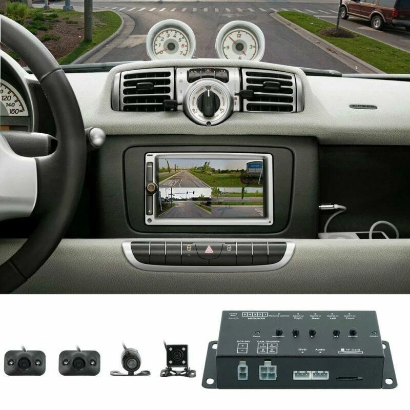 360° DC 12V Car SUV DVR Record Panoramic View All Round Rear View Camera System - Image 1 of 4