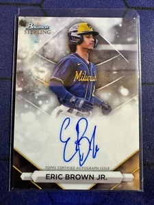 Eric Brown Jr 2023 Bowman Sterling Prospect Auto #PA-EB Milwaukee Brewers - Picture 1 of 2