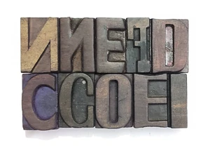 Vintage Letterpress 10 Mix Letters Wood Type Printers Block Collection #BL-931 - Picture 1 of 6
