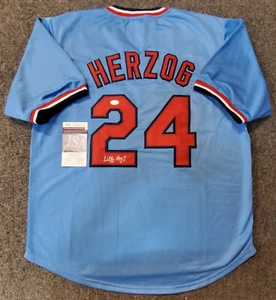 ST LOUIS CARDINALS STYLE WHITEY HERZOG AUTOGRAPHED SIGNED CUSTOM JERSEY JSA COA - Picture 1 of 3