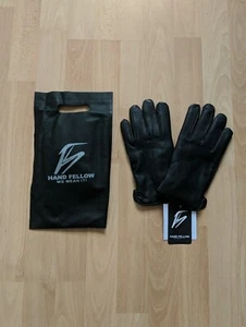 Guantes de hombre Hand Fellow talla M negro cuero y cachemira - Imagen 1 de 7