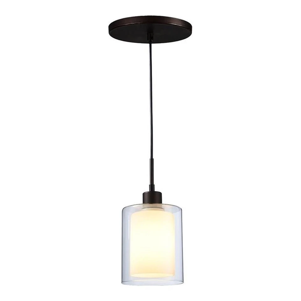 Мини-кулон Woodbridge Lighting Alaina 1 лампа бронза/опал стекло - Изображение 1 из 1