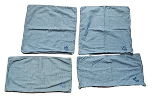 4 Ralph Lauren Kissenbezüge blau Denim CHAMBRAY 20x20 Monogramm bestickt - Bild 1 von 8