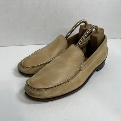 Allen Edmonds Mens Concordia 9 D Beige Soft Leather Loafers Slip On Office Y2K - Image 1 of 4