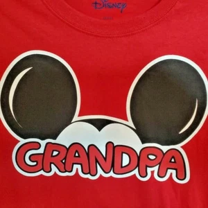 Disney Mickey Mouse Men's SZ M T-Shirt Tee Grandpa Love Red Shirt Gift Vacation - Picture 1 of 6