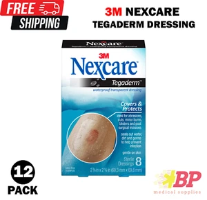 Nexcare Tegaderm Waterproof Transparent Dressing 2.375 x 2.75" 8CT Expire - 12PK - Picture 1 of 7