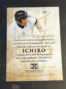 2013 Leaf Ichiro Immortals BLANK FRONT MISSING AUTOGRAPH & Serial # Lettermen #1 - Picture 1 of 2