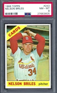 1966 Topps #243 PSA 8 Nelson Briles Cardinals 243 - Picture 1 of 2