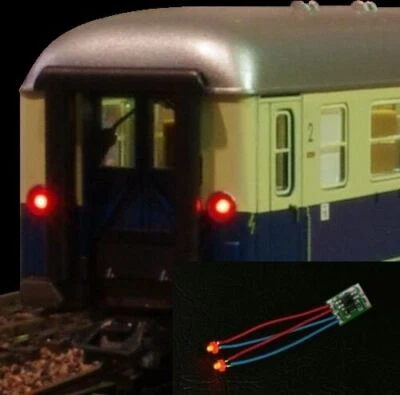 Zugschlußbeleuchtung Schlußbeleuchtung Waggons H0 TT N 1,8mm LED rot S084 - Bild 1 von 4