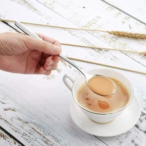 6 Coffee Mixing Spoons 8 Inch Long Handle For Iced Tea Dessert Ice Cream Deluxe - Picture 1 of 8