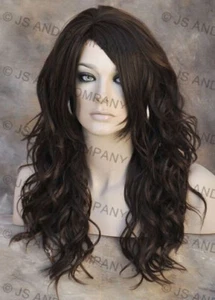 Echthaar Mischung Hitze OK WELLIG Long Skin Top KASTANIENBRAUN KASTANIENBRAUN Perücke WBGA 6-30 - Bild 1 von 5