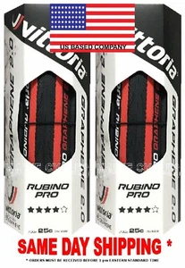 Vittoria Rubino Pro G 2.0 Clincher al Grafene 700x25 rosso/nero BASE USA - Foto 1 di 3