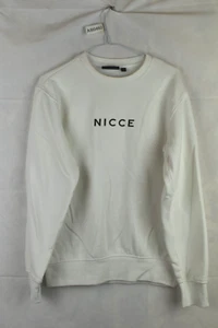 Nicce White Crewneck Mens Sweatshirt Pullover Casual S Pullover Cotton Blend - Picture 1 of 5