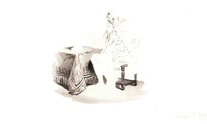 Bureau of Engraving and Printing portrait of Benjamin Franklin at Desk Etching - Picture 1 of 3