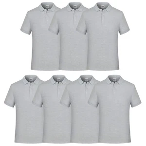 7 Pack Mens Casual Soft Cotton Polo T Shirt Dri-Fit Short Sleeve for Sports Golf - Picture 1 of 87