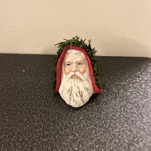Ornamento testa Babbo Natale in ceramica vintage 3D - Foto 1 di 5