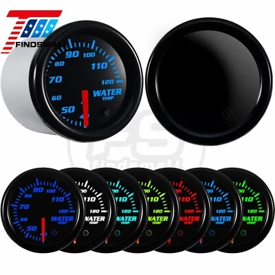 2" 52mm 7 Color LED Display Water Temp Gauge Meter W/ 1/8 NPT Temp Sensor - Image 1 of 4