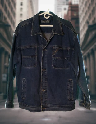 Jaqueta Hip-Hop Masculina Vintage PELLE PELLE Marc Buchanan Azul Denim 42 - Imagem 1 de 2