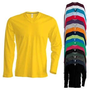 Kariban - Herren Langarm V-Neck T-Shirt, enzymgewaschen, bis 4XL - K358 - Bild 1 von 25