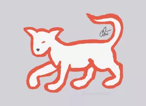 JACQUELINE DITT - Salmon Cat ltd.sign.Original Druck Grafik ger. 13x18 cm Katze - Bild 1 von 3