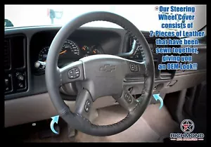 2003 2004 2005 2006 2007 Hummer H2 - Leather Wrap Steering Wheel Cover, Black - Imagen 1 de 12