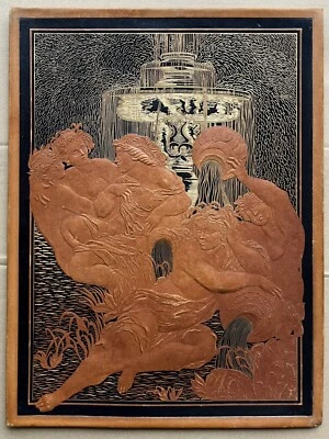 Reliure Cartonnage Editeur Couverture Fontane di Roma Falda Venturini Relief Or - Photo 1/4