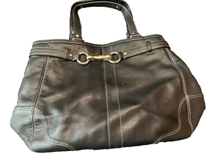 Coach Black Leather Authentic Retro Y2K Nancy Tote Bag E0982-F13995 - Picture 1 of 8