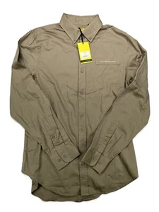 Five Four Poggy The Man Men'n James Button Down Dress Shirt Khaki Size M NWT - Picture 1 of 9