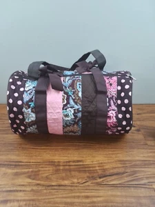 Belvah Quilted Duffel Bag Floral Paisley Brown Polka Dot overnight/travel bag - Picture 1 of 9