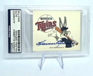 Harmon Killebrew Signed 1990 Minnesota Twins Bugs Bunny Decal. PSA Authenticated - Picture 1 of 3