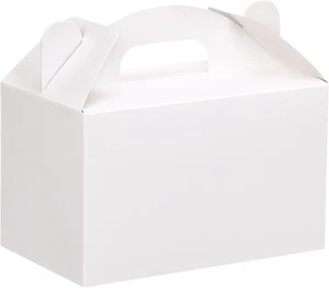 48 Pack White Party Favor Treat Boxes, Gable Gift Boxes with Handles for Birthda - Picture 1 of 12