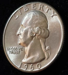 1960 (P) Washington Quarter 90% Silber #330039 tatsächliches Bild - Bild 1 von 3