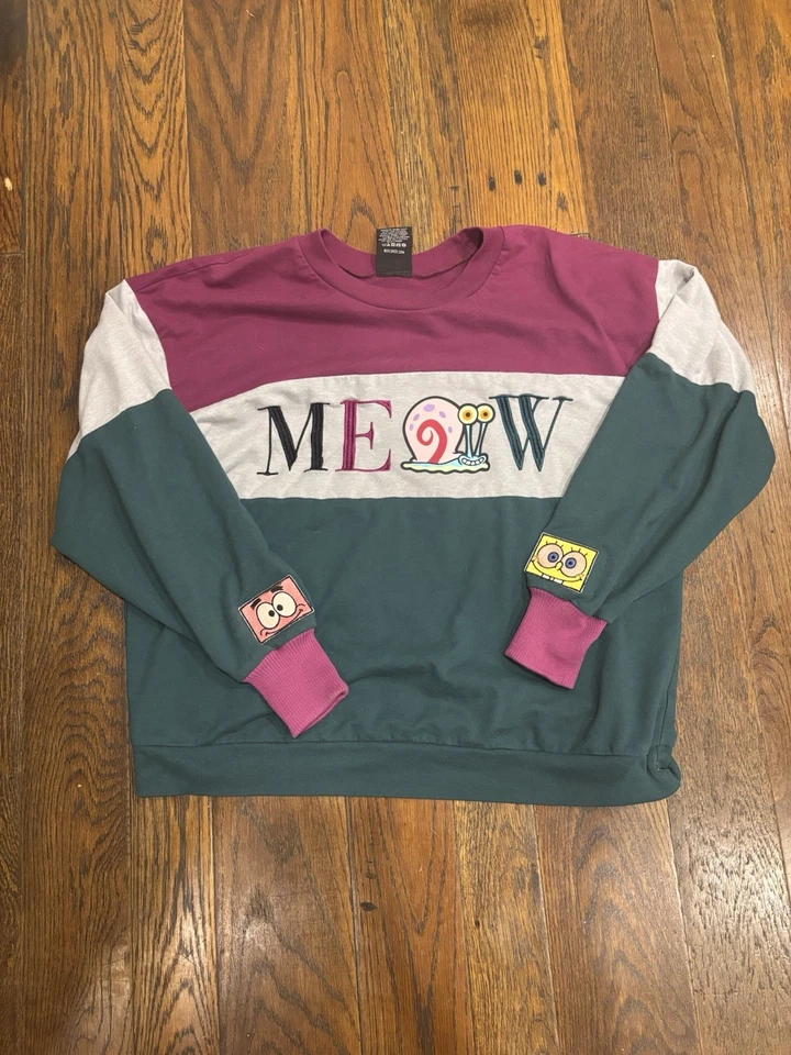 Camisa para mujer L grande Boxlunch Bob Esponja Gary Caracol manga larga bordada Foto 1 de 2