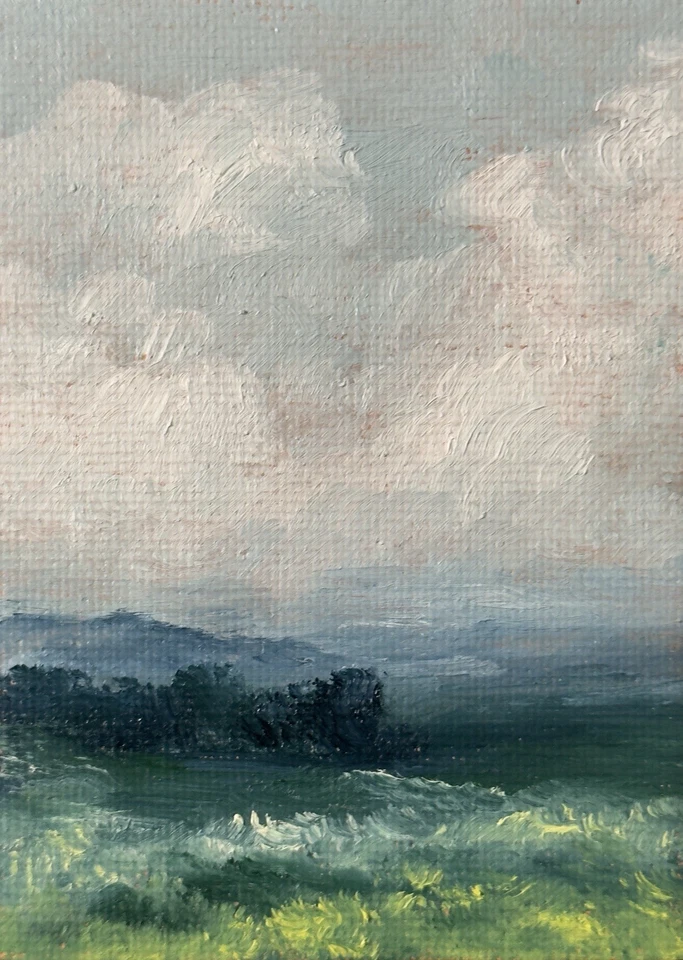 ACEO Original Oil Painting Landscape ATC Art Card Nature Abstract by Emmer Plaxe - Image 1 of 1