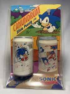 Vintage Sonic The Hedgehog Canundrum Slide Puzzle Can 1994 Raro SEGA Nuovo - Foto 1 di 6