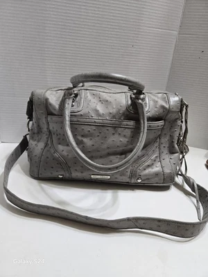 Bolso de Mano REBECCA MINKOFF GRIS AVESTRUZ Cuero Repujado con Correa para el Hombro Foto 1 de 4