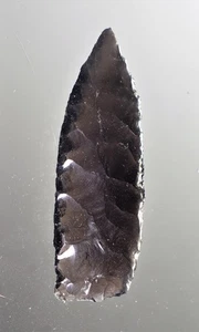 Authentic Modern Reproduction of Pre 1600 Pacific Northwest Obsidian Arrowhead - Picture 1 of 2