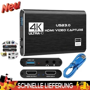 USB 3.0 Game Capture Card 4K Audio Videoaufnahmekarte HDMI Videoaufnahmegerät DE - Bild 1 von 13