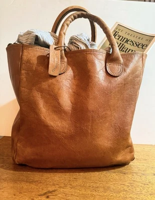 Vintage GH Bass  Leather Tote Bag  Caramel 1970-1980’s Heritage USA Style - Image 1 of 4